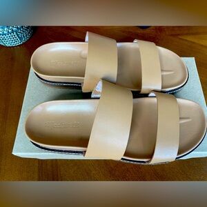 Madewell Charley Double Strap Slides, never worn, size 8.5 (originally $98)